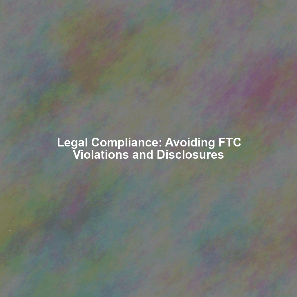 Legal Compliance: Avoiding FTC Violations and Disclosures