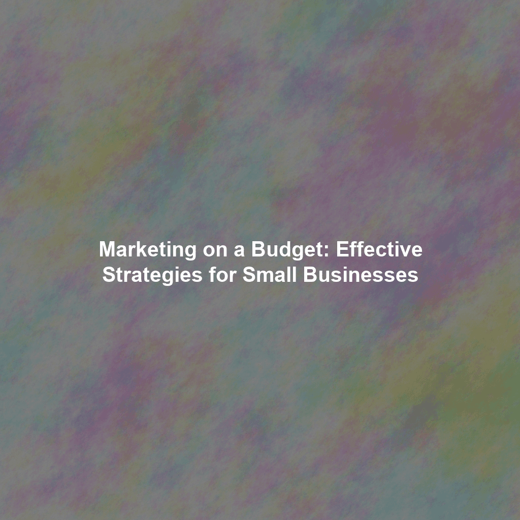 Marketing on a Budget: Effective Strategies for Small Businesses