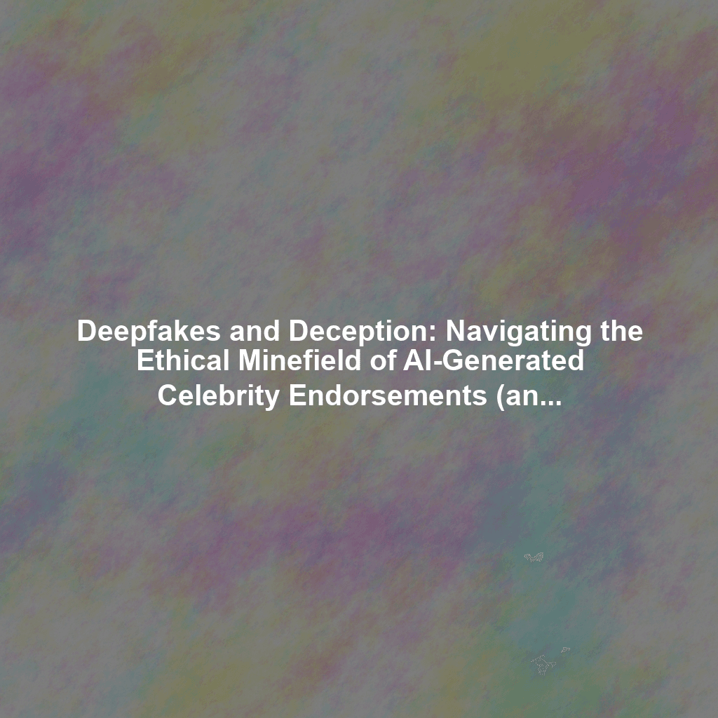 Deepfakes and Deception: Navigating the Ethical Minefield of AI-Generated Celebrity Endorsements (and Fails)