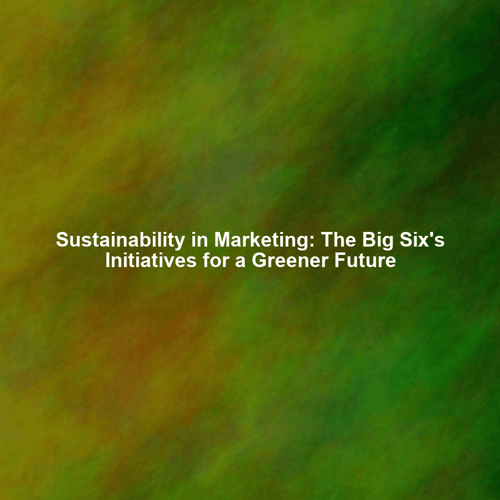 Sustainability in Marketing: The Big Six's Initiatives for a Greener Future