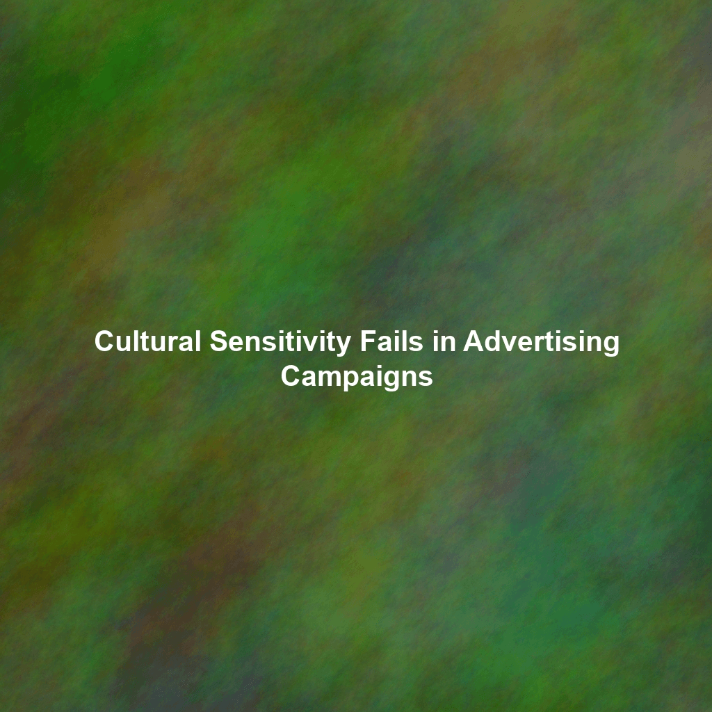 Cultural Sensitivity Fails in Advertising Campaigns
