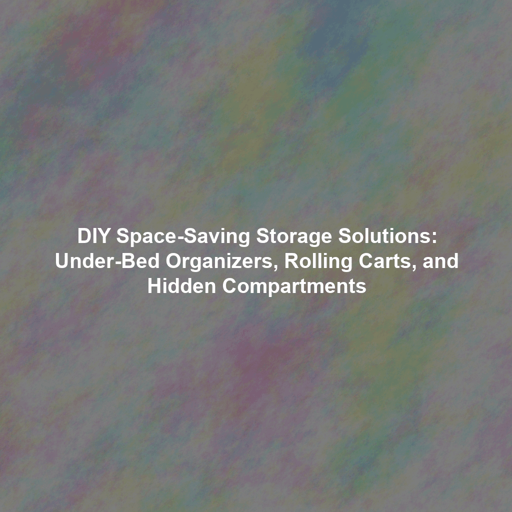 DIY Space-Saving Storage Solutions: Under-Bed Organizers, Rolling Carts, and Hidden Compartments