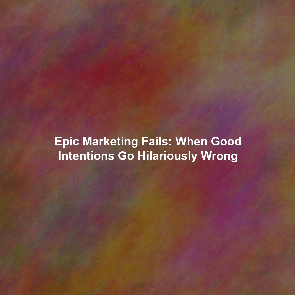 Epic Marketing Fails: When Good Intentions Go Hilariously Wrong