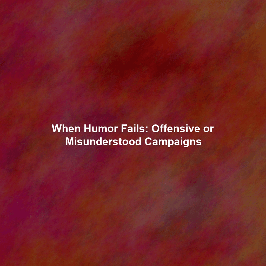 When Humor Fails: Offensive or Misunderstood Campaigns