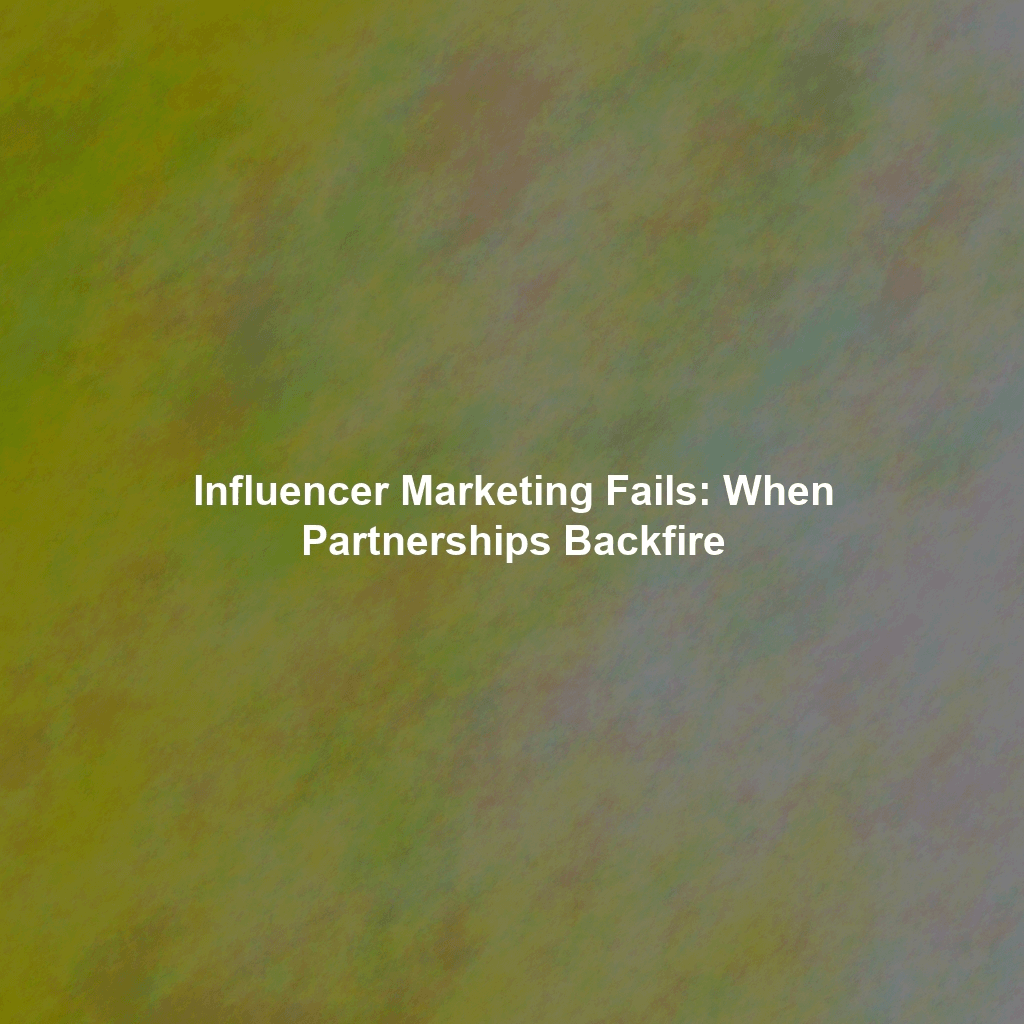 Influencer Marketing Fails: When Partnerships Backfire