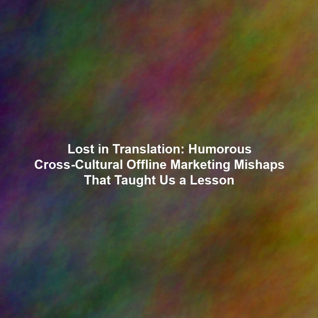 Lost in Translation: Humorous Cross-Cultural Offline Marketing Mishaps That Taught Us a Lesson