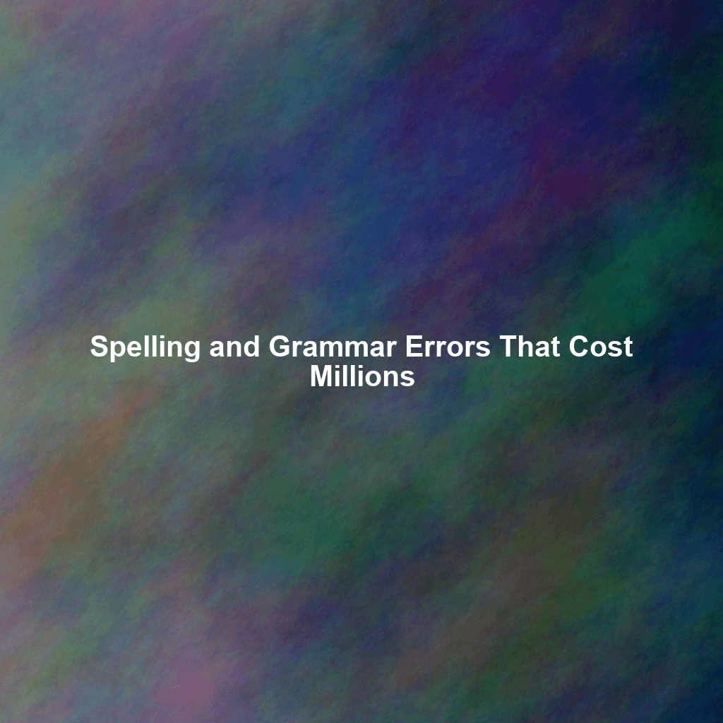 Spelling and Grammar Errors That Cost Millions