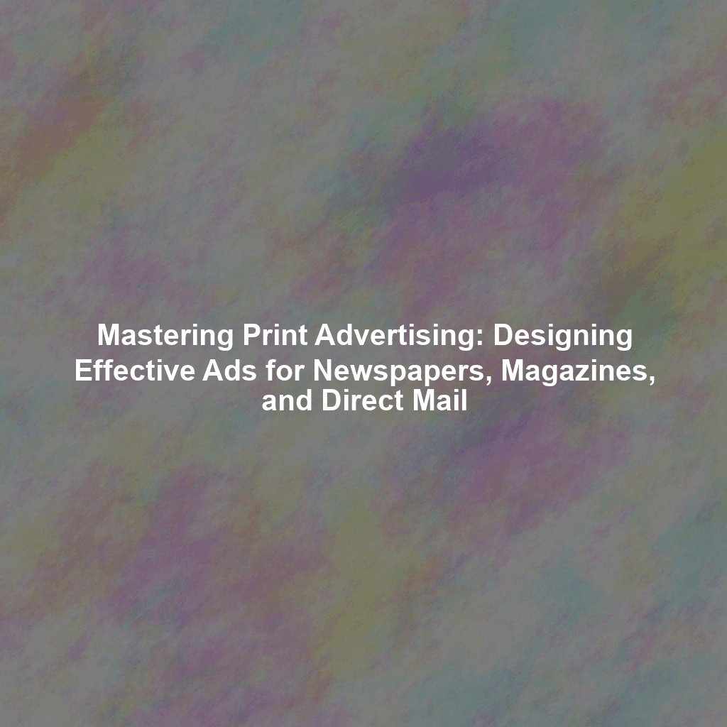 Mastering Print Advertising: Designing Effective Ads for Newspapers, Magazines, and Direct Mail