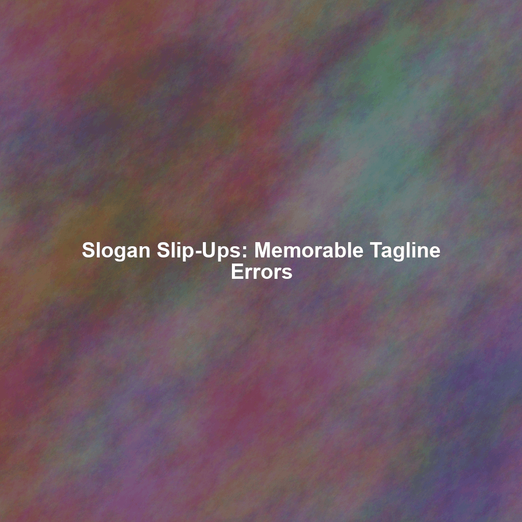 Slogan Slip-Ups: Memorable Tagline Errors