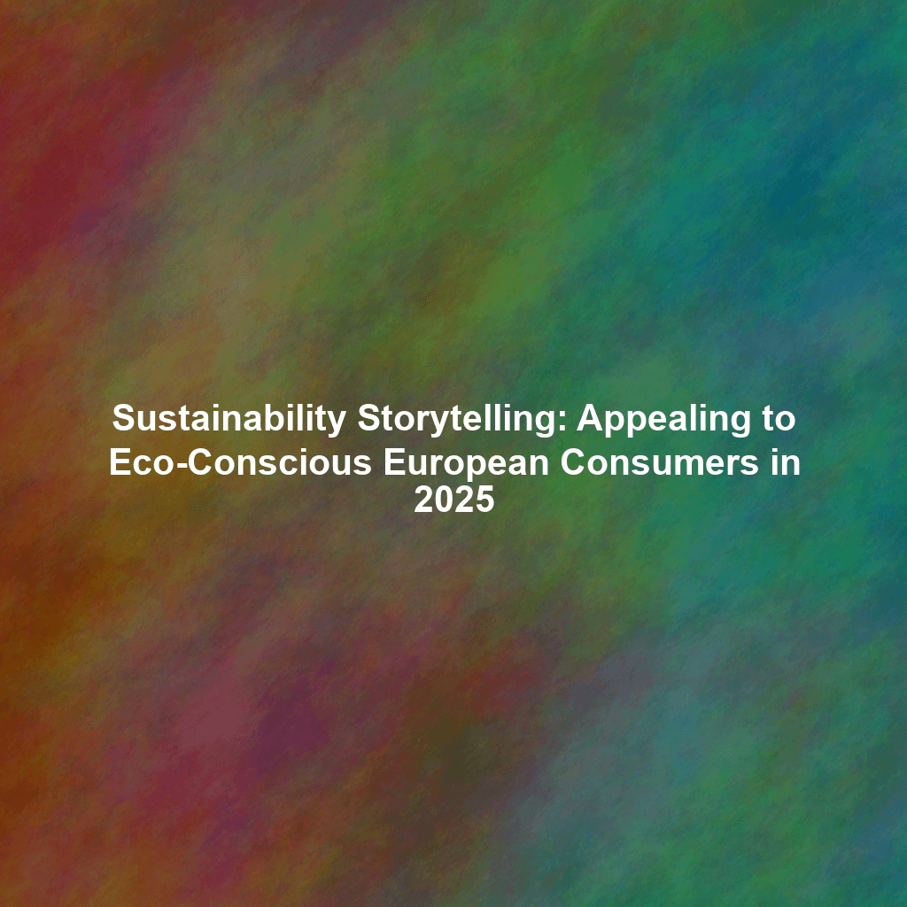 Sustainability Storytelling: Appealing to Eco-Conscious European Consumers in 2025