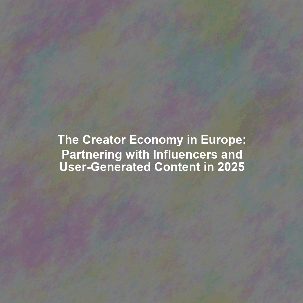 The Creator Economy in Europe: Partnering with Influencers and User-Generated Content in 2025