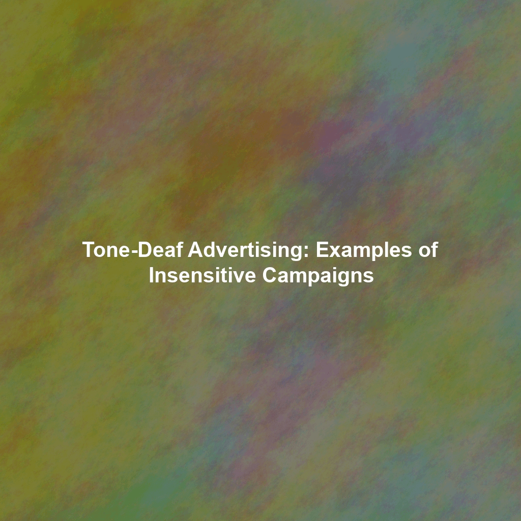 Tone-Deaf Advertising: Examples of Insensitive Campaigns