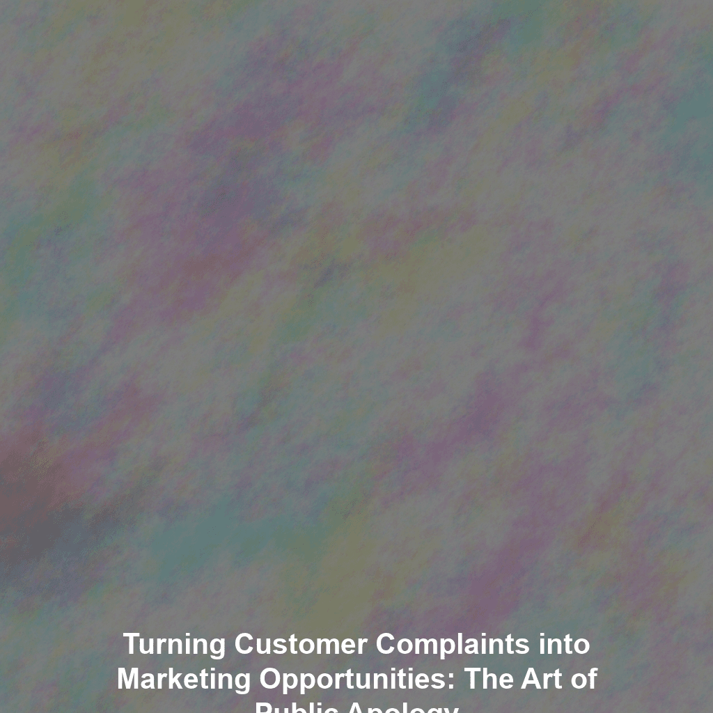 Turning Customer Complaints into Marketing Opportunities: The Art of Public Apology