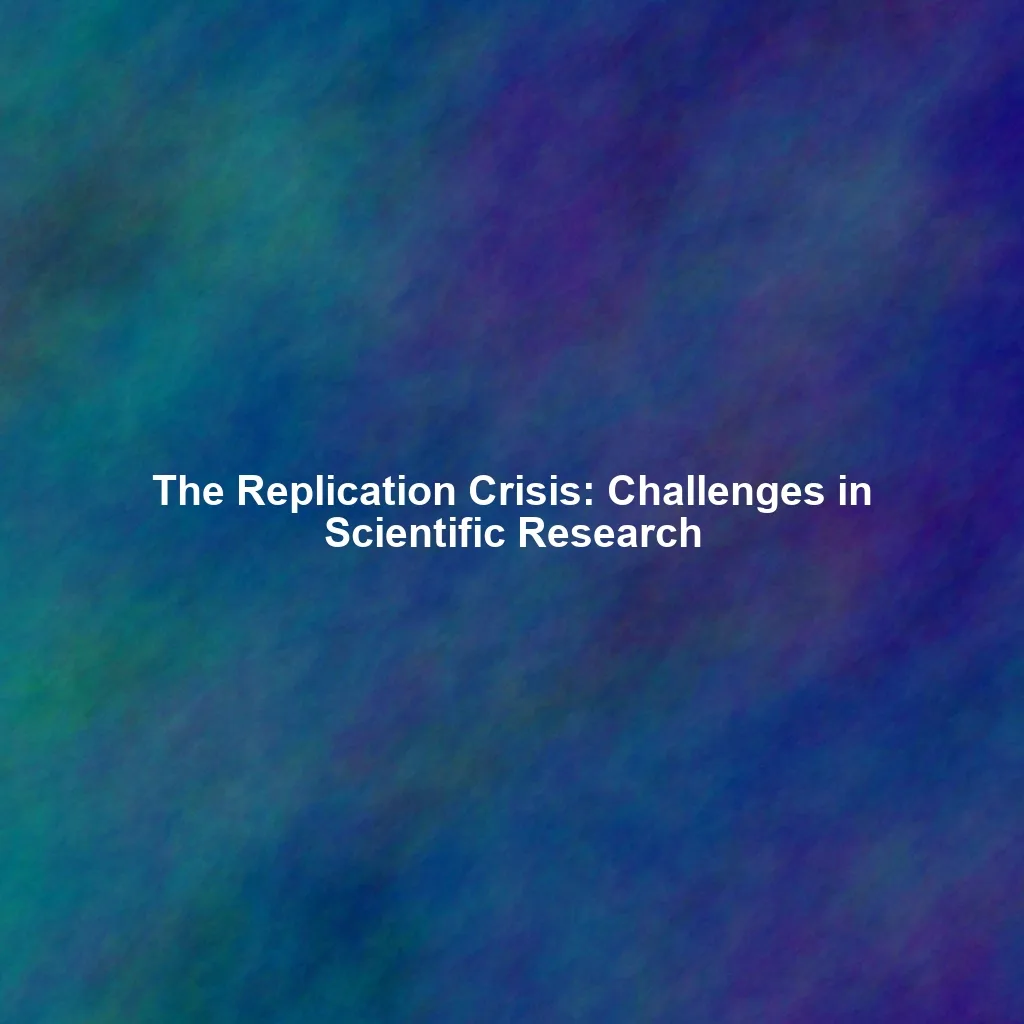 The Replication Crisis: Challenges in Scientific Research