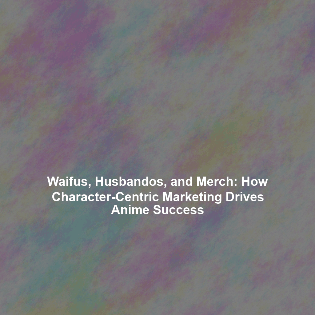 Waifus, Husbandos, and Merch: How Character-Centric Marketing Drives Anime Success