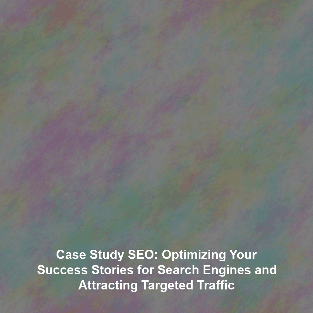 Case Study SEO: Optimizing Your Success Stories for Search Engines and Attracting Targeted Traffic
