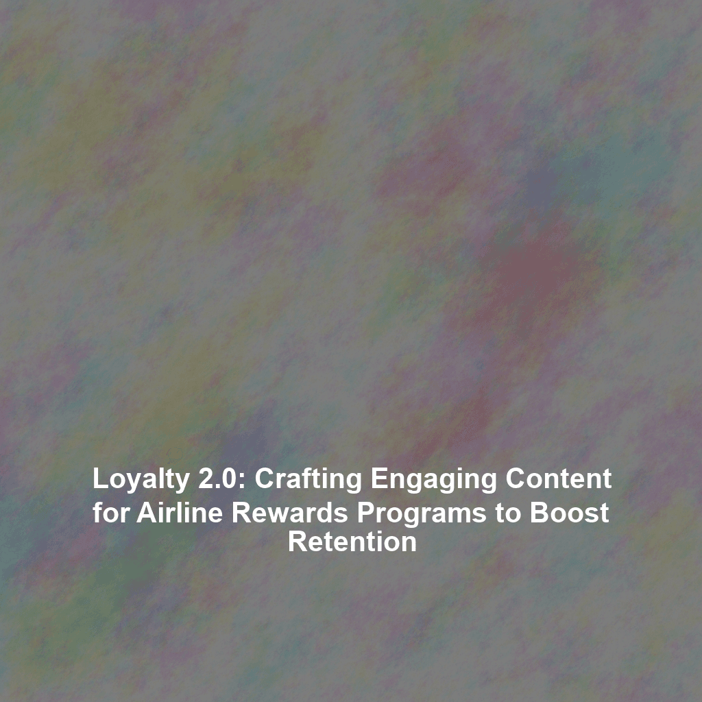 Loyalty 2.0: Crafting Engaging Content for Airline Rewards Programs to Boost Retention