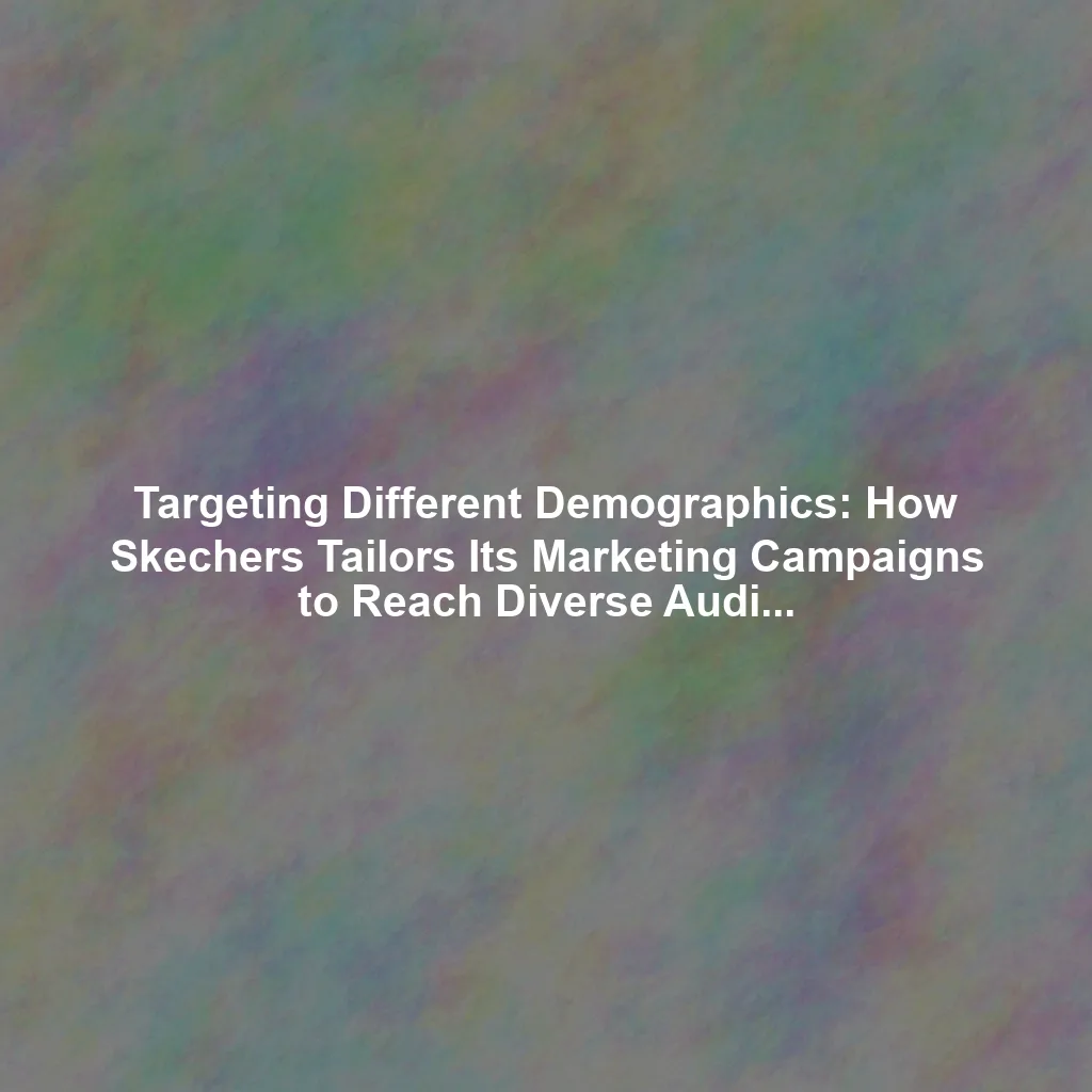 Targeting Different Demographics: How Skechers Tailors Its Marketing Campaigns to Reach Diverse Audiences