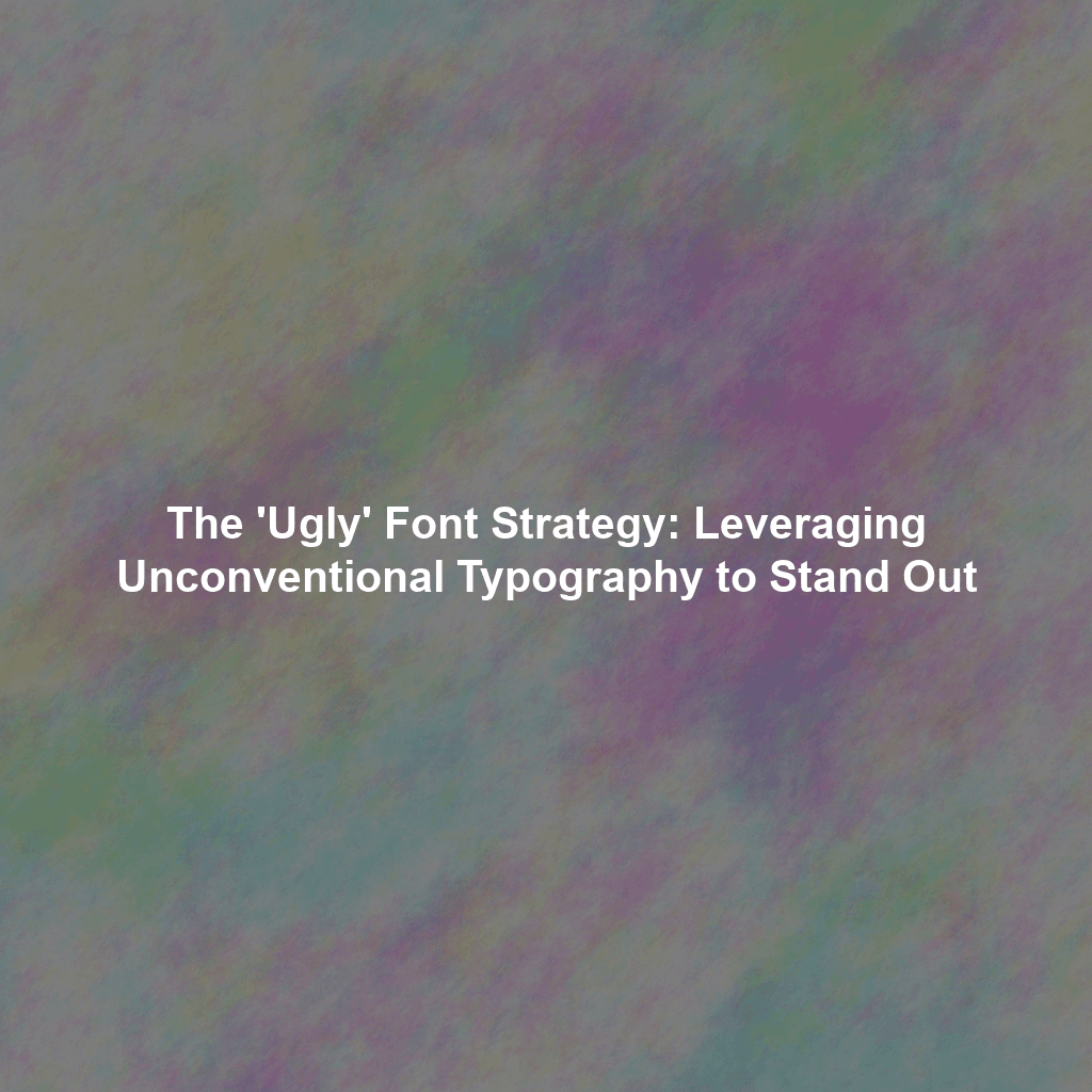 The 'Ugly' Font Strategy: Leveraging Unconventional Typography to Stand Out